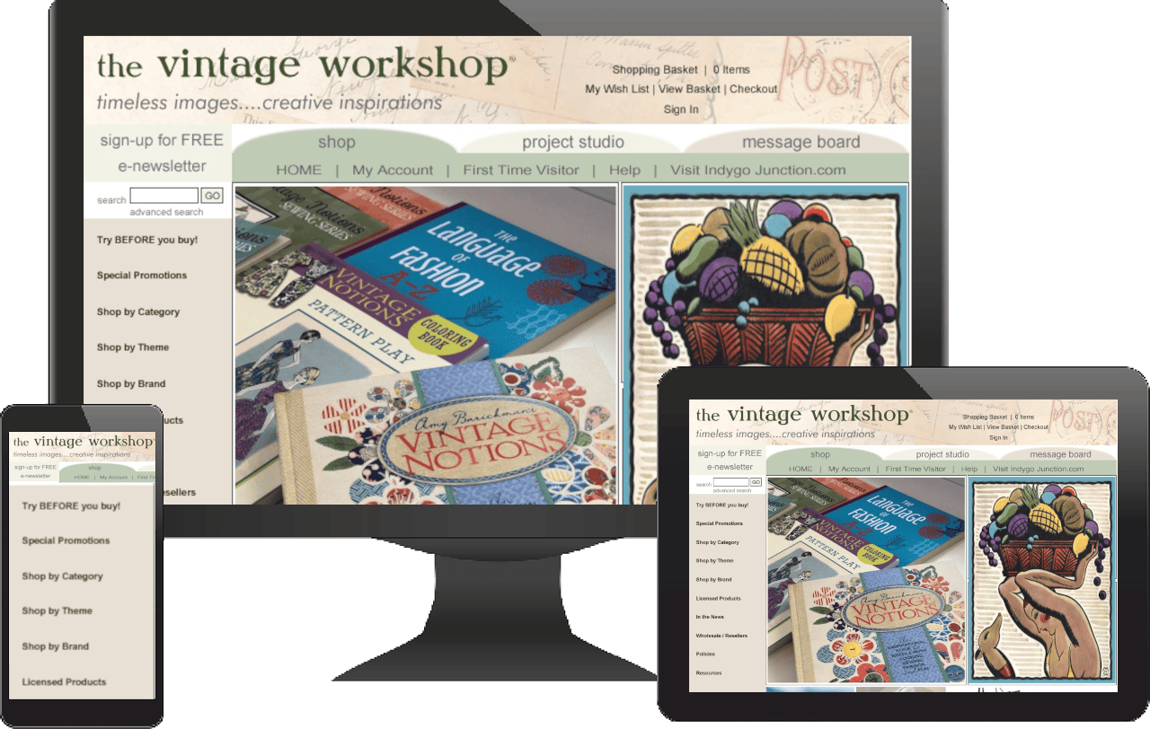 Vintage Workshop ecommerce site